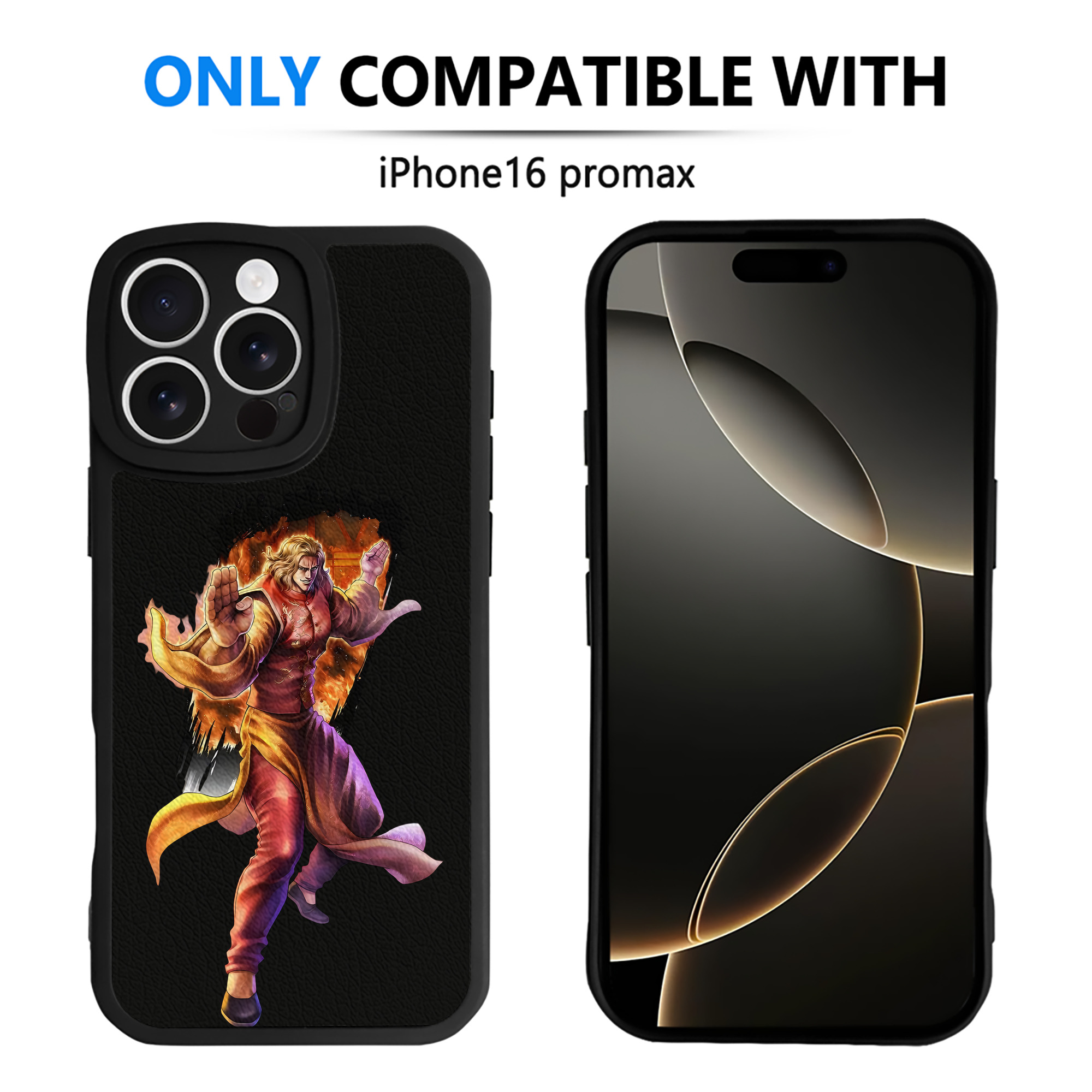 （画像用） 北斗の拳 Fist of the North Star 【iPhone 16シリーズ対応】シリコンスマホケース（レザー調） 材質：シリコン